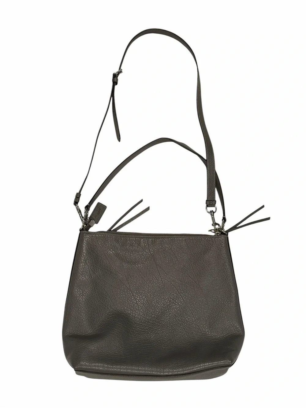 Coach F79995 Marlon Hobo Heather Gray Leather/Suede 2/Way Shoulder Bag